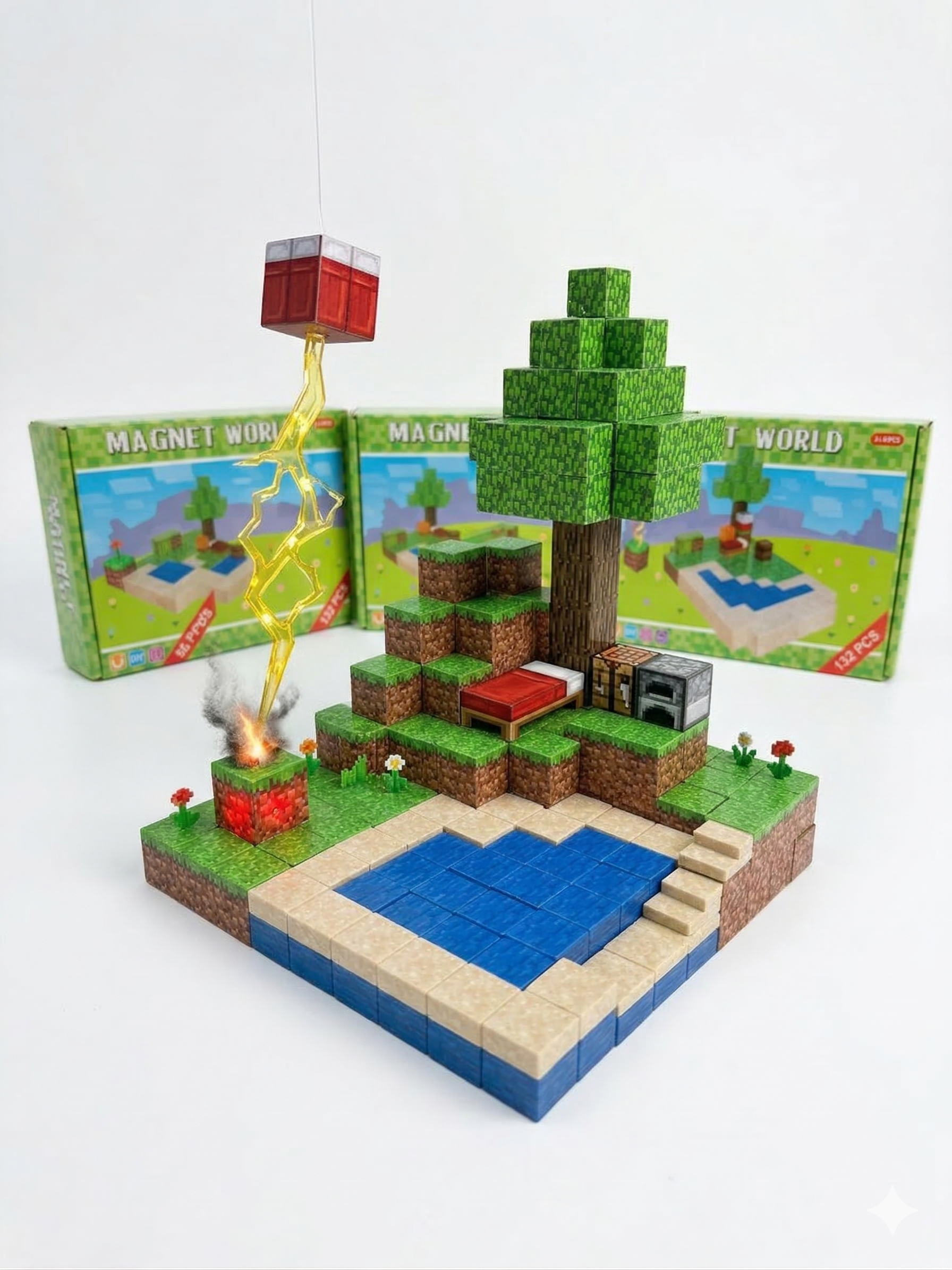 Minecraft Magnetne 3D Kocke + POKLON FIGURICE
